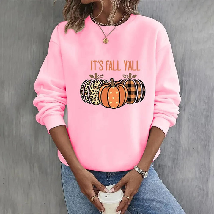 Women's Halloween Pumpkin Graphic Crewneck Sweatshirt