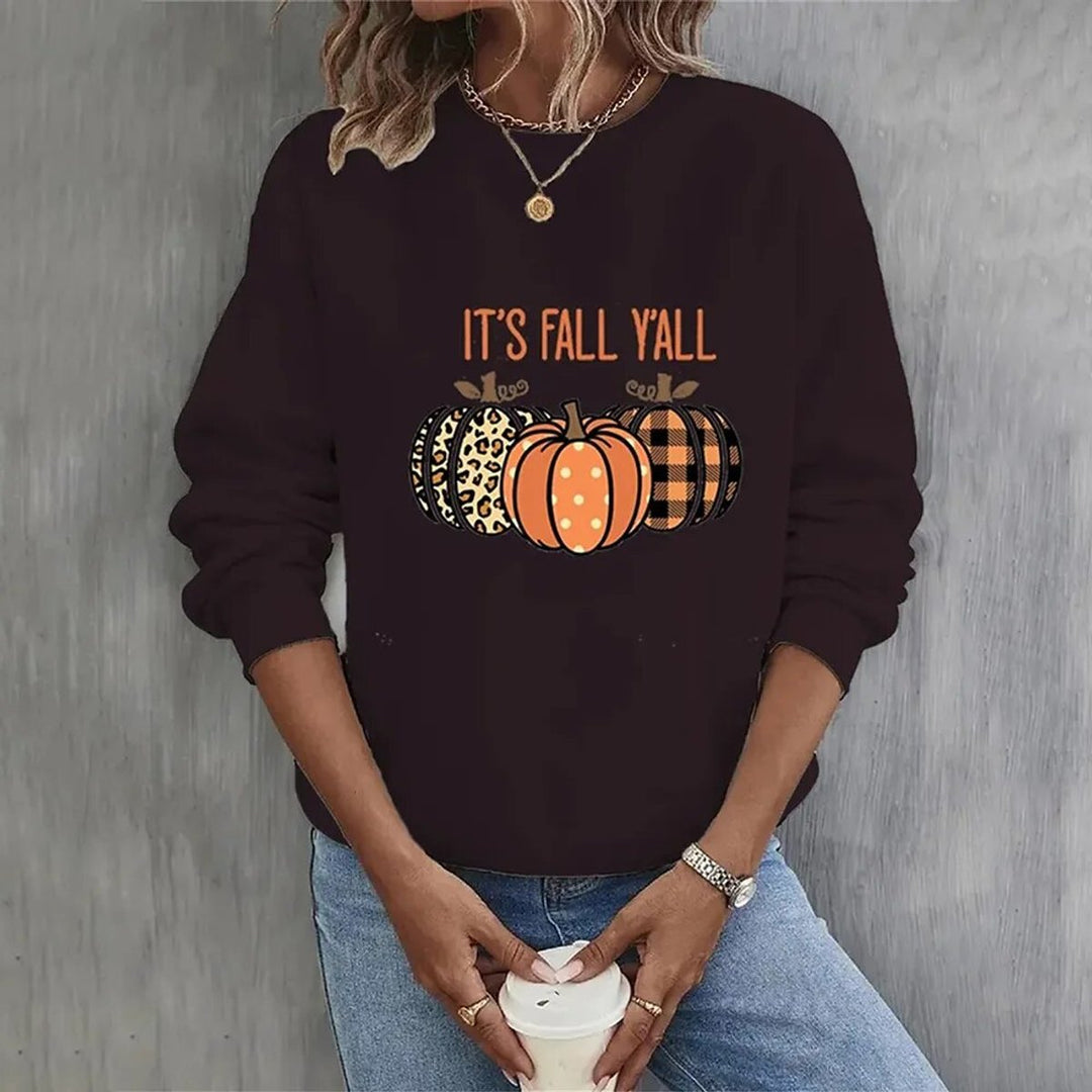 Women's Halloween Pumpkin Graphic Crewneck Sweatshirt