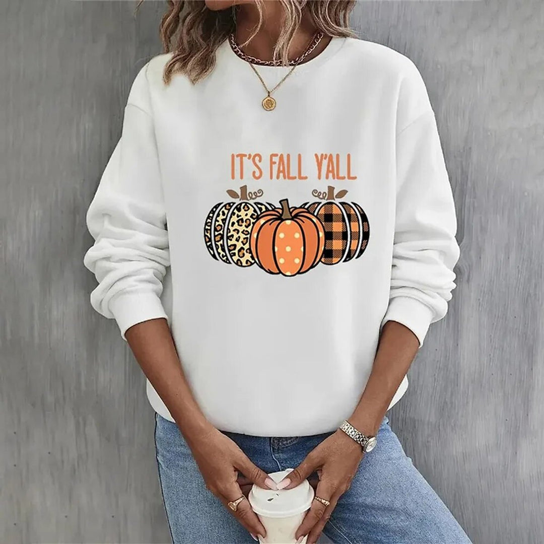 Women's Halloween Pumpkin Graphic Crewneck Sweatshirt