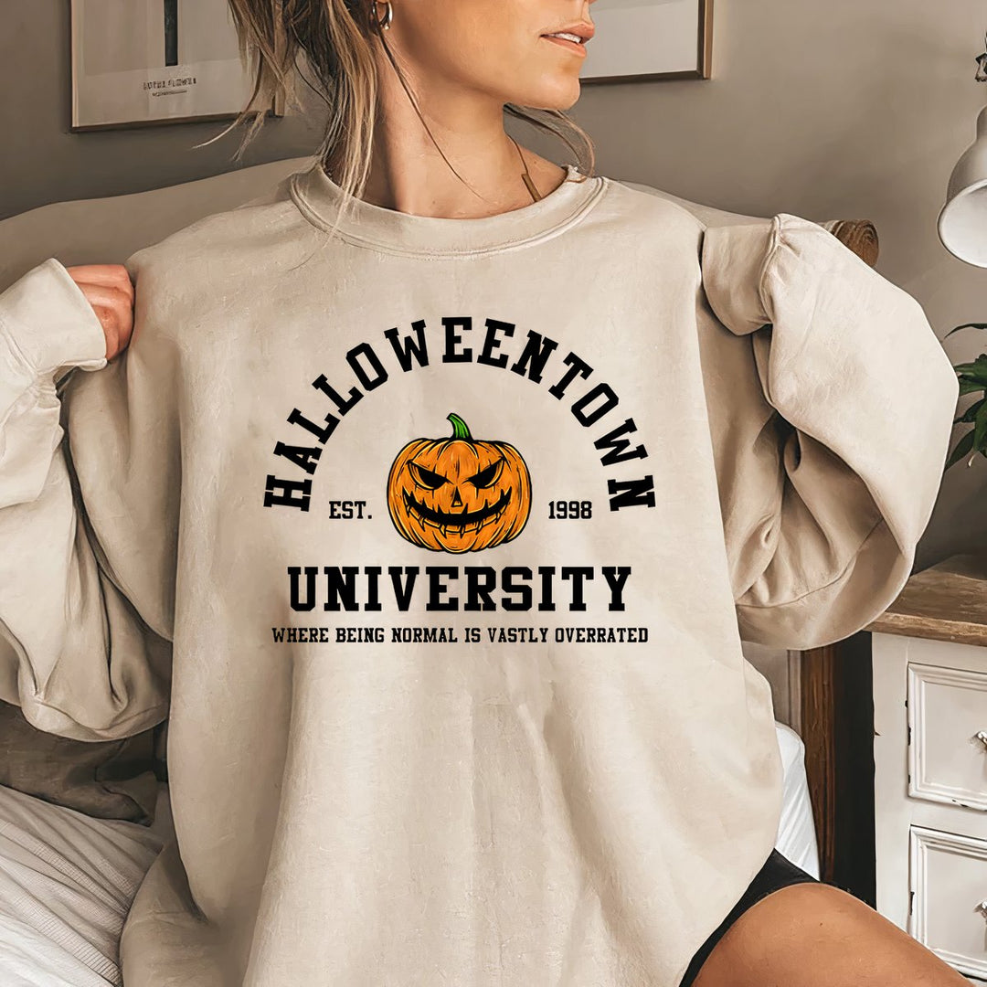 Women's Halloweentown University Graphic Pullover Sweatshirt - Khaki