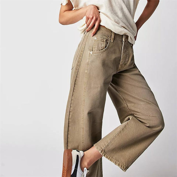 Women's High-Rise Barrel-Leg Relaxed-Fit Light Wash Jeans