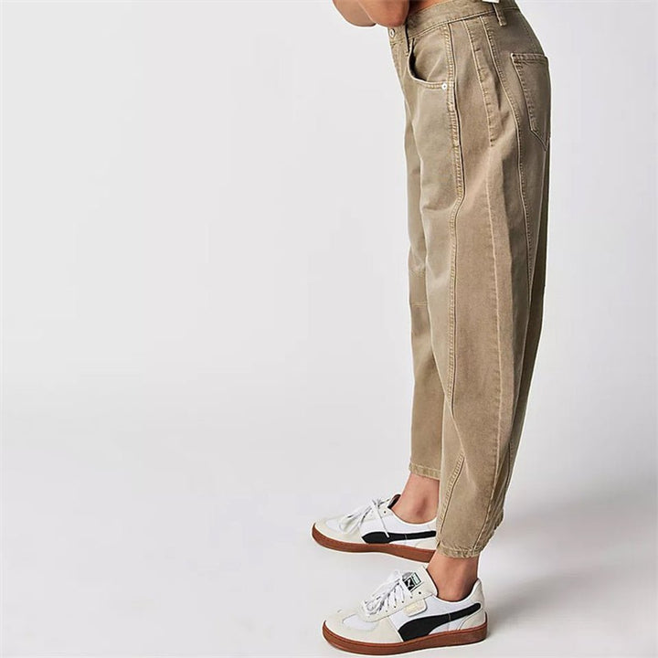 Women's High-Rise Barrel-Leg Relaxed-Fit Light Wash Jeans