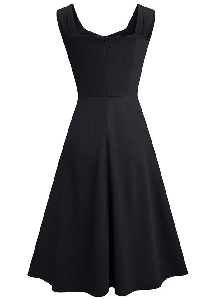 Women's High-Waist A-Line Sleeveless Fall Midi Dress