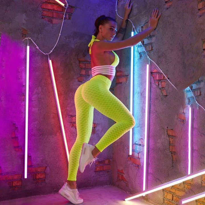 Women's High-Waist Booty-Lifting Anti-Cellulite Textured Legging