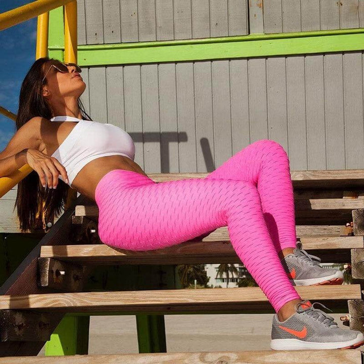 Women's High-Waist Booty-Lifting Anti-Cellulite Textured Legging