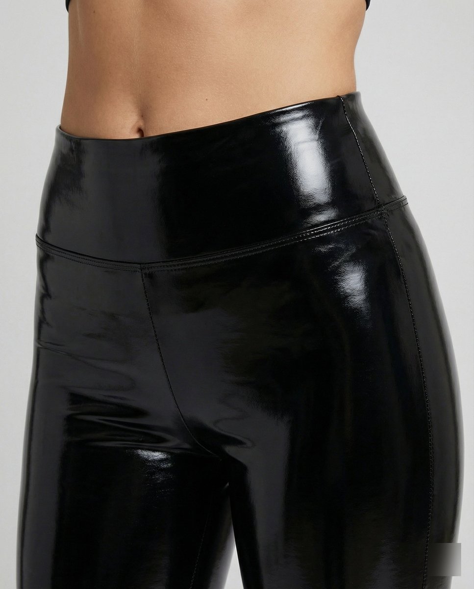 Women's High-Waist Faux Leather Ankle-Length Legging