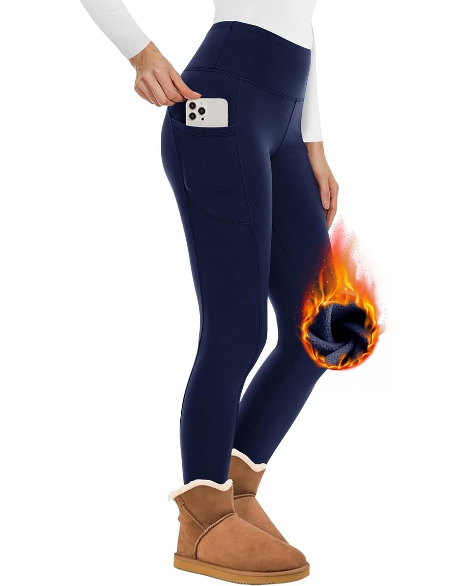 Women's High-Waist Fleece-Lined Thermal Pocket Legging