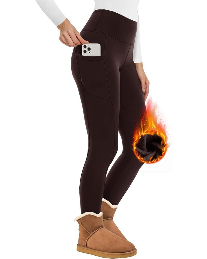 Women's High-Waist Fleece-Lined Thermal Pocket Legging
