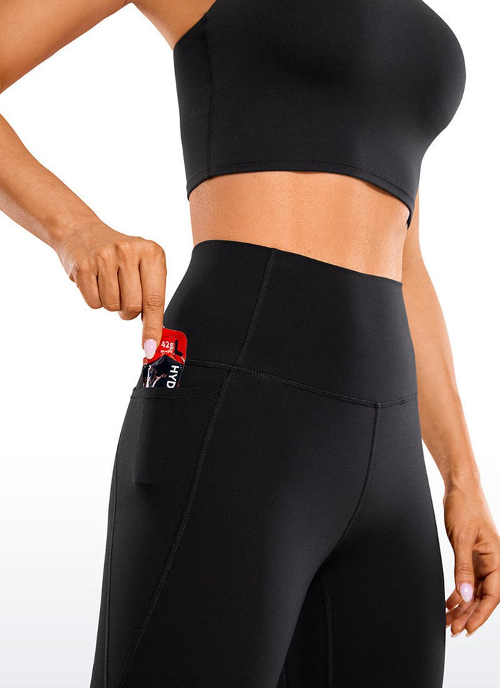 Women's High-Waist Knee-Length Biker Legging Shorts Side Pockets