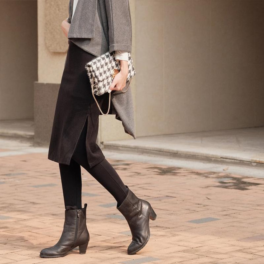 Women's High-Waist Ribbed Skirt-Overlay Legging
