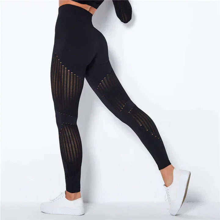 Women's High-Waist Seamless Compression Legging Mesh Panel