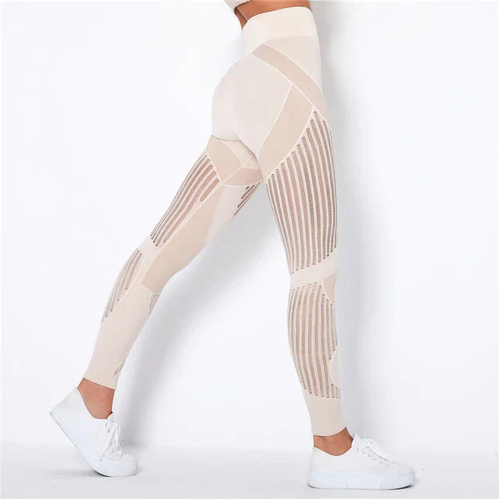 Women's High-Waist Seamless Mesh-Panel Compression Legging