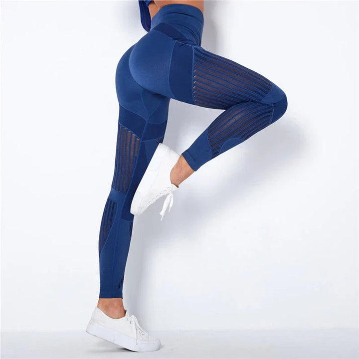 Women's High-Waist Seamless Mesh-Panel Compression Legging