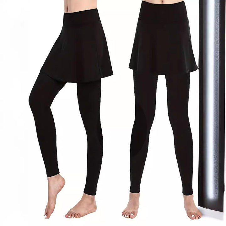 Women's High-Waist Skirted Legging Flared Overlay Pants