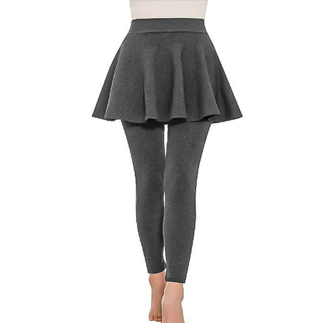 Women's High-Waist Skirted Legging Flared Overlay Pants