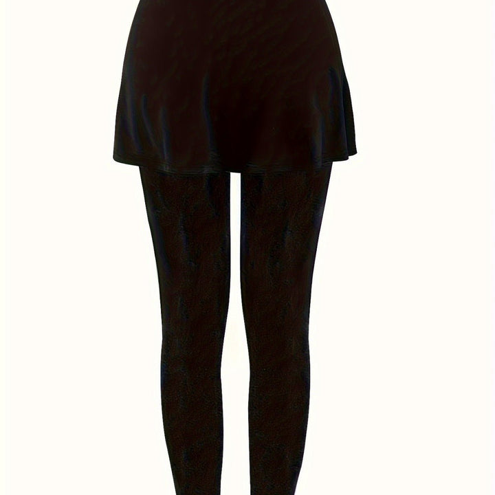 Women's High-Waist Skirted Legging Flared Overlay Pants