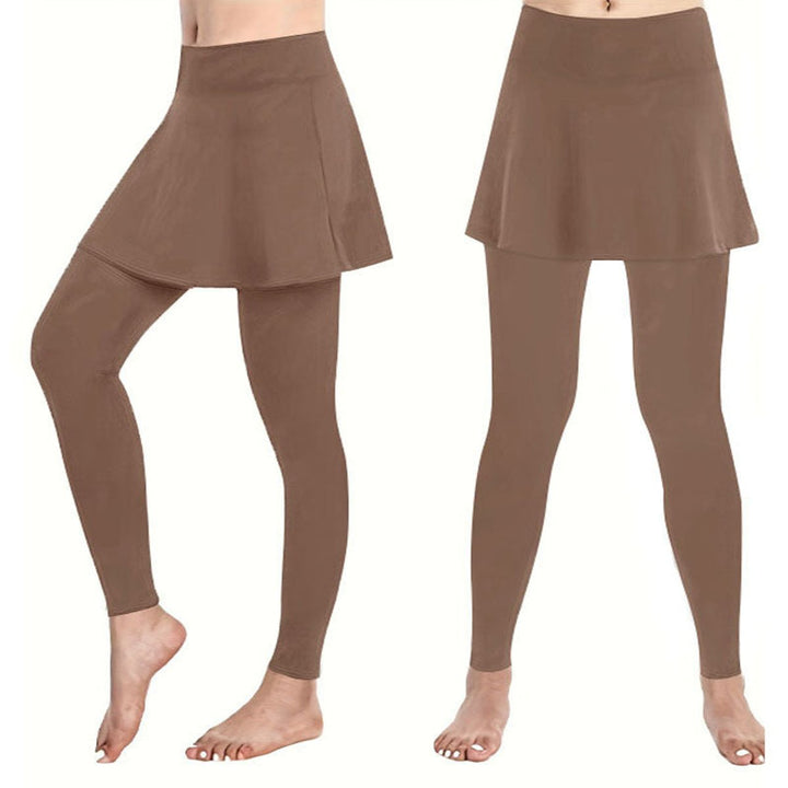 Women's High-Waist Skirted Legging Flared Overlay Pants