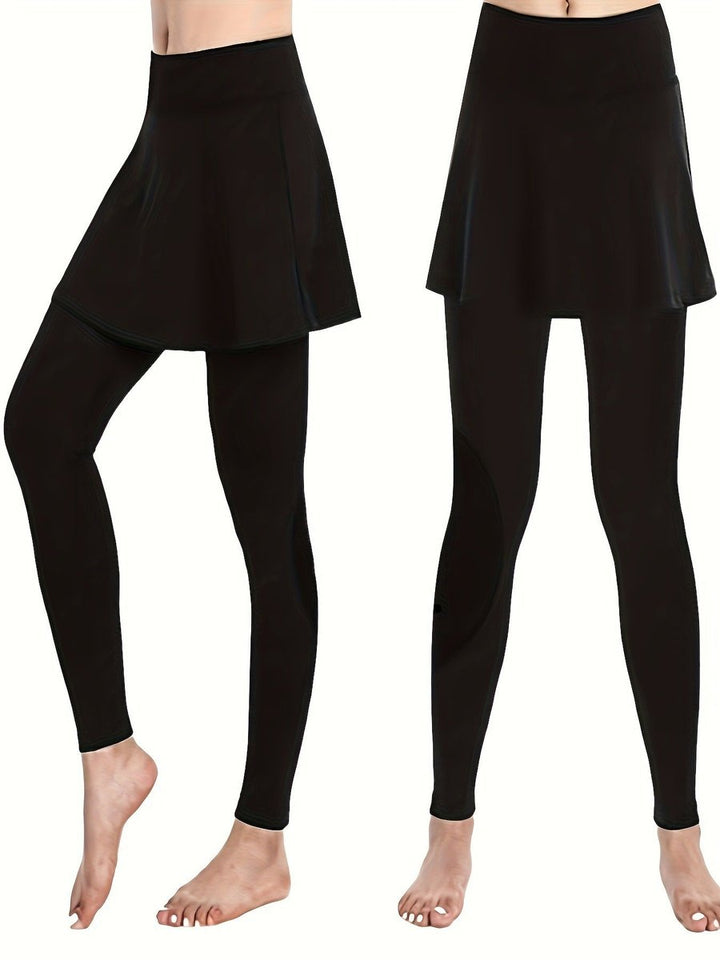 Women's High-Waist Skirted Legging Flared Overlay Pants