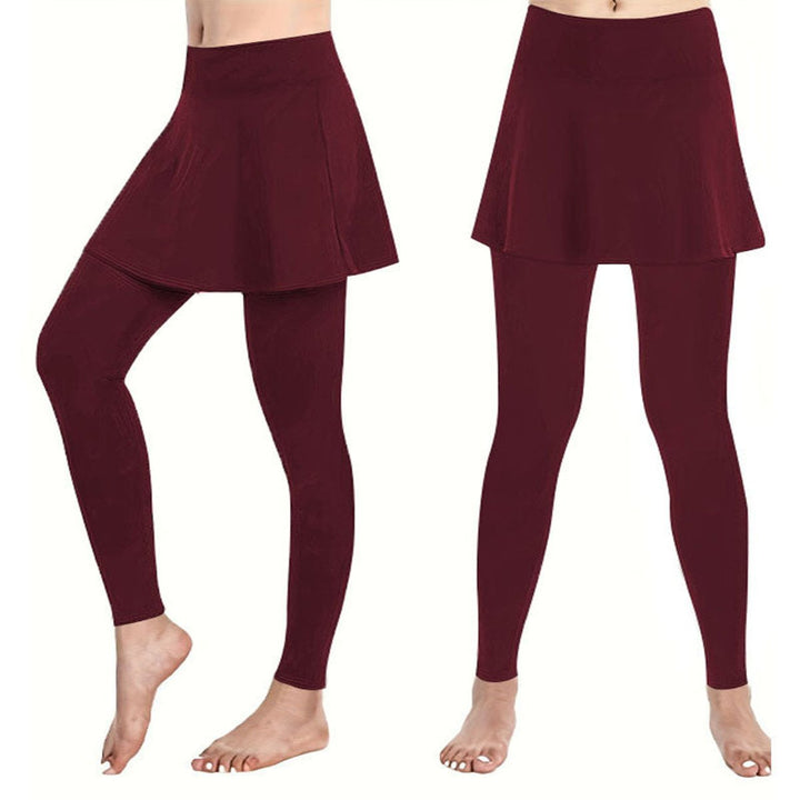 Women's High-Waist Skirted Legging Flared Overlay Pants