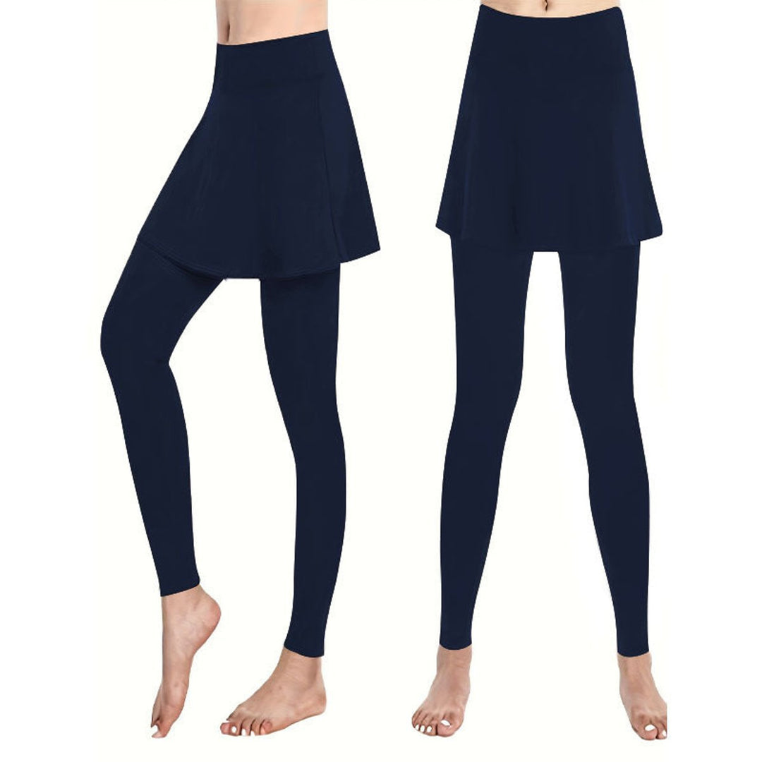 Women's High-Waist Skirted Legging Flared Overlay Pants