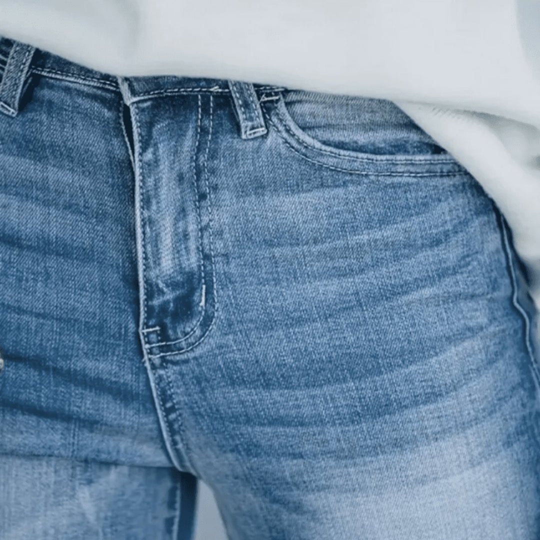 Women's High Waisted Flare Jeans Boho Stretch Denim