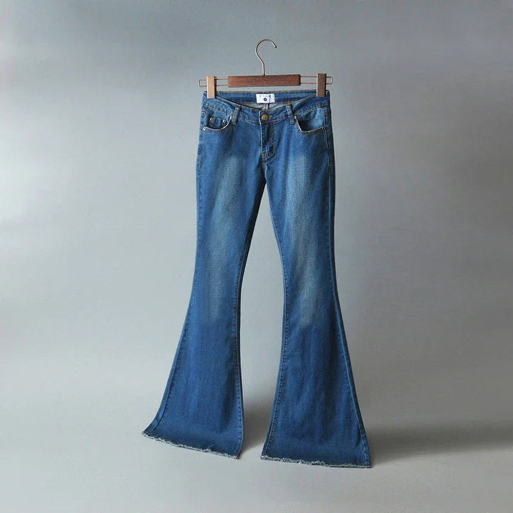 Women's High Waisted Flare Jeans Stretch Denim Bell Bottom Pants