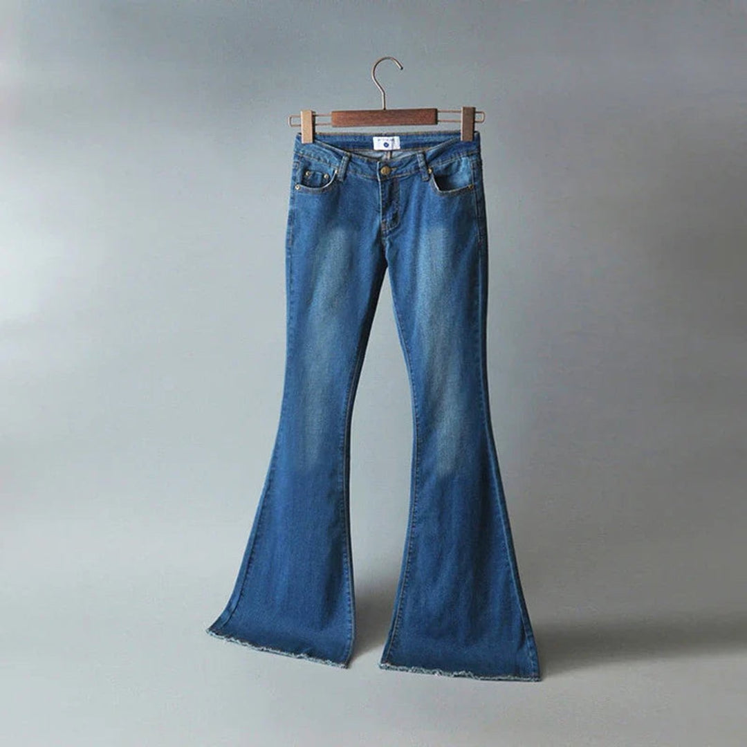 Women's High Waisted Flare Jeans Stretch Denim Bell Bottom Pants