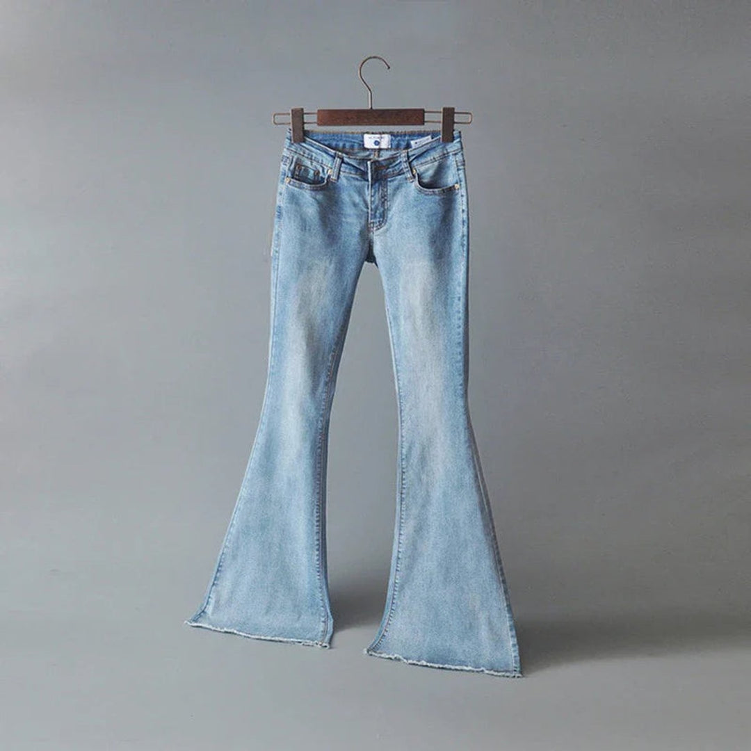 Women's High Waisted Flare Jeans Stretch Denim Bell Bottom Pants