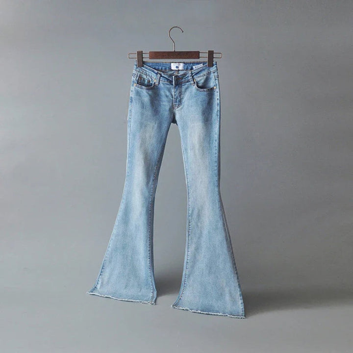 Women's High Waisted Flare Jeans Stretch Denim Bell Bottom Pants