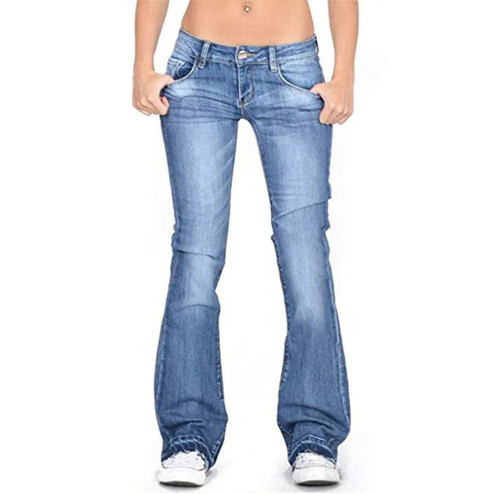 Women's High Waisted Jeans Vintage Flared Bell Bottom Denim