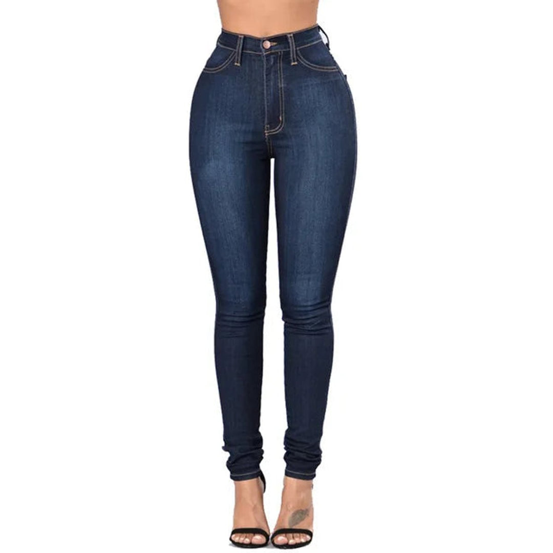 Women's High Waisted Skinny Stretch Office Jeans