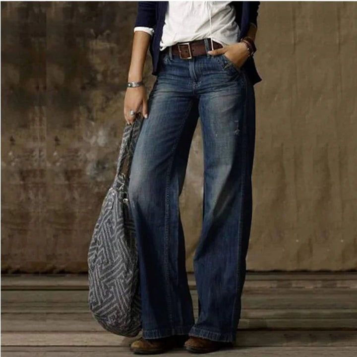 Women's High Waisted Wide-Leg Relaxed Straight Jeans