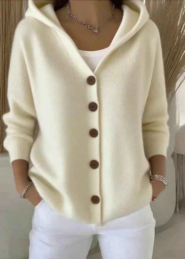Women's Hooded Button-Front Knit Cardigan Sweater