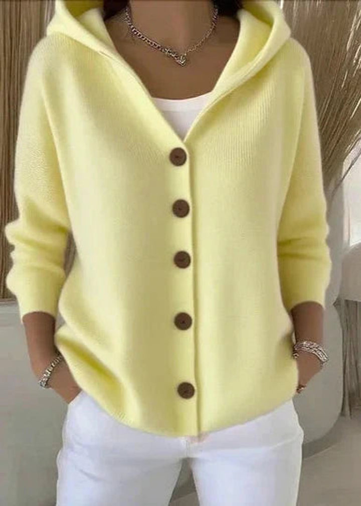 Women's Hooded Button-Front Knit Cardigan Sweater