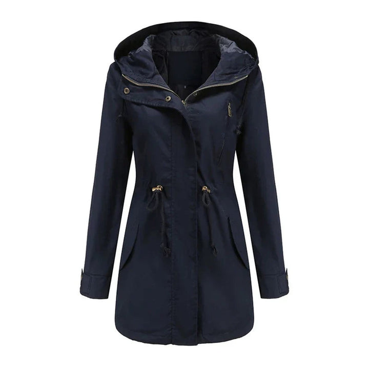 Women's Hooded Drawstring Cotton Utility Trench Coat