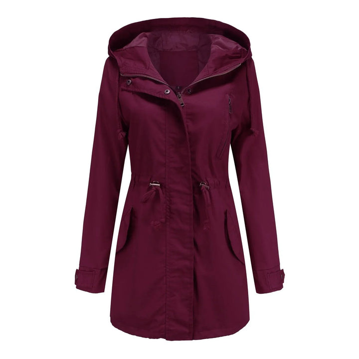 Women's Hooded Drawstring Cotton Utility Trench Coat