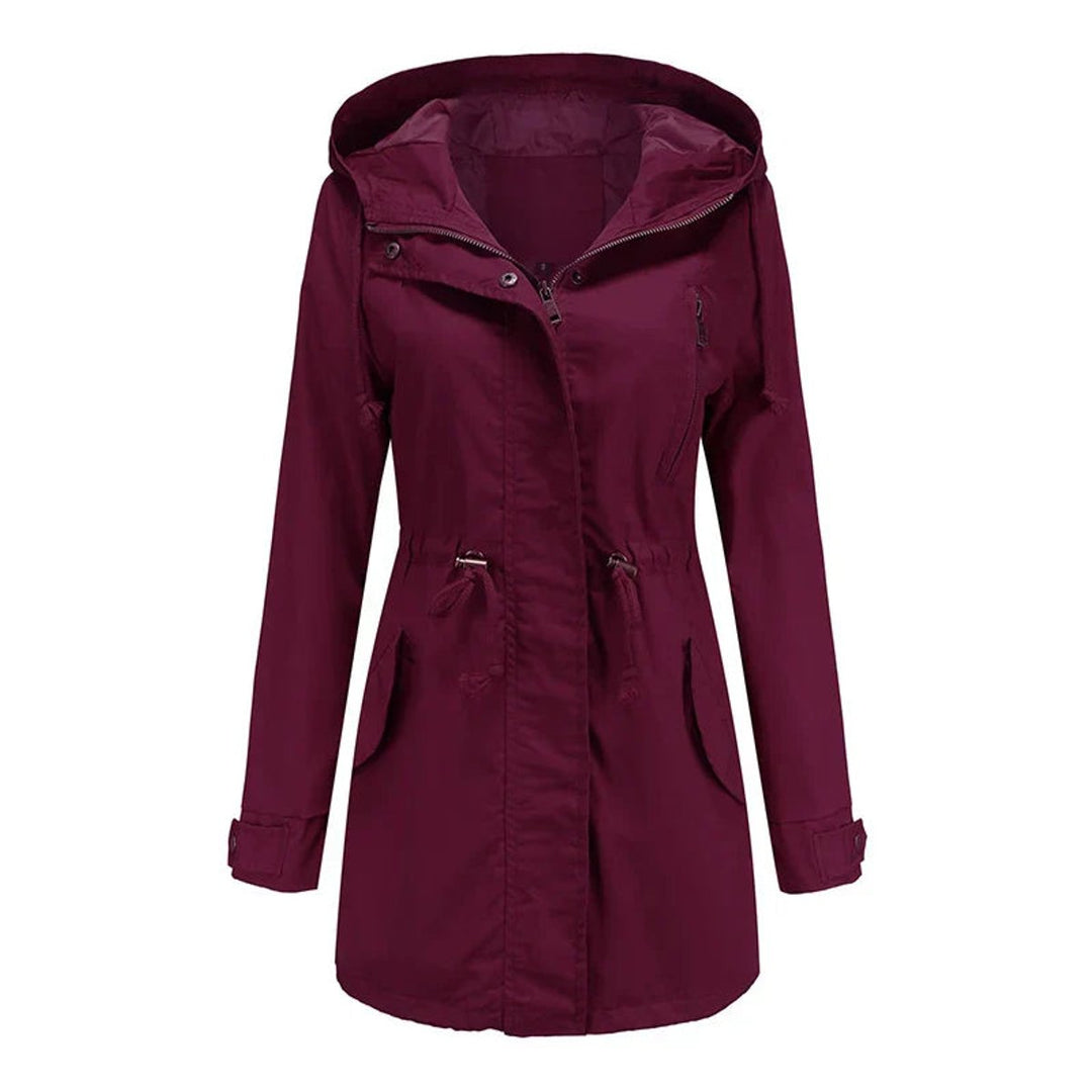 Women's Hooded Drawstring Cotton Utility Trench Coat