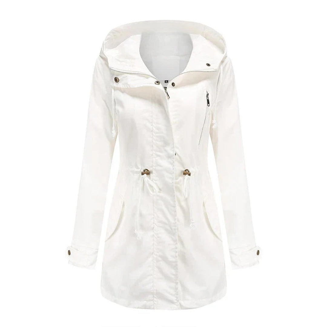 Women's Hooded Drawstring Cotton Utility Trench Coat