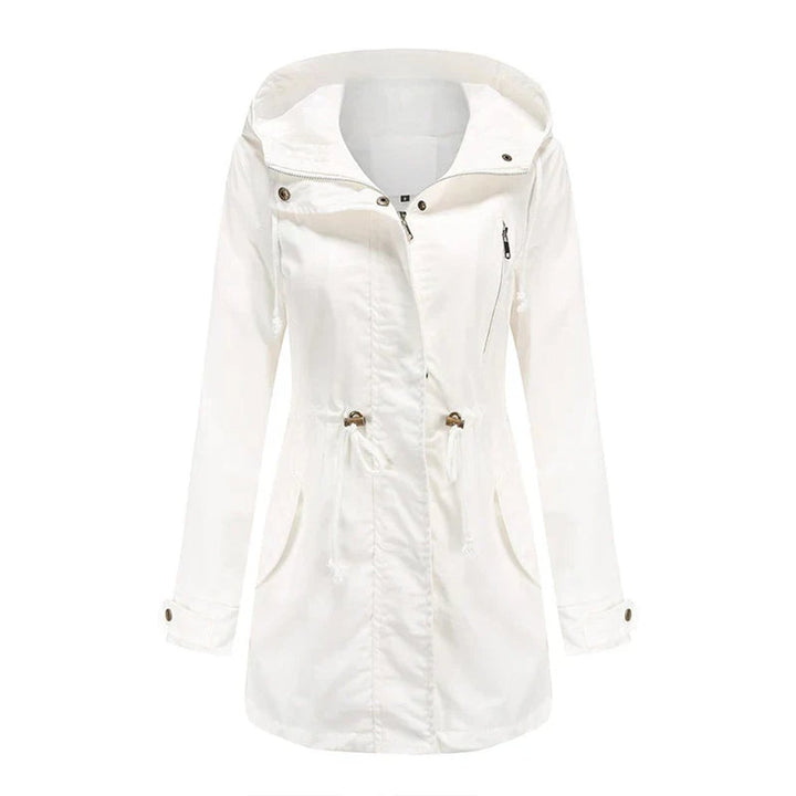Women's Hooded Drawstring Cotton Utility Trench Coat