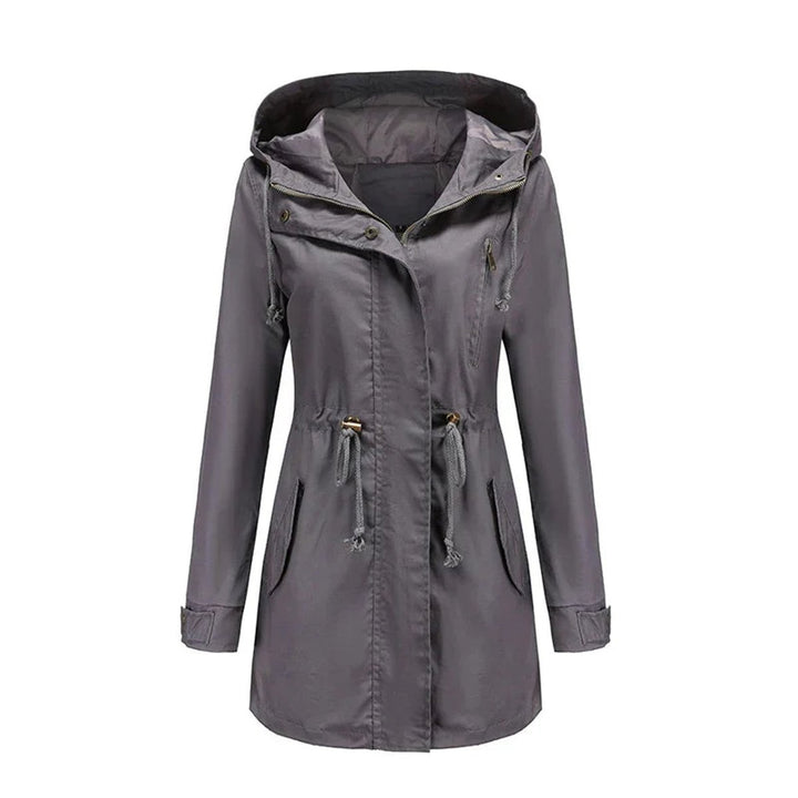 Women's Hooded Drawstring Cotton Utility Trench Coat