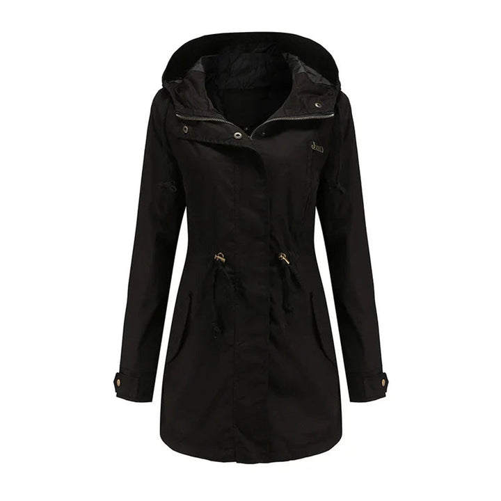 Women's Hooded Drawstring Cotton Utility Trench Coat