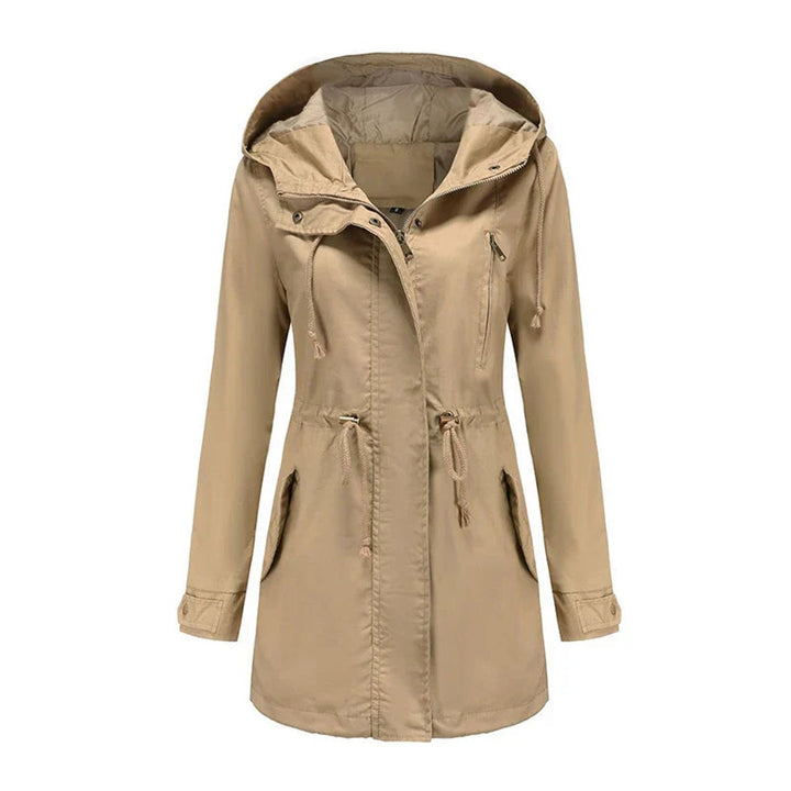 Women's Hooded Drawstring Cotton Utility Trench Coat