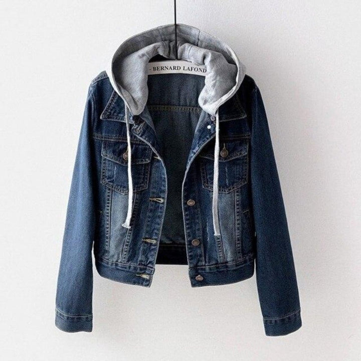 Women's Hooded Light-Wash Relaxed-Fit Denim Jacket