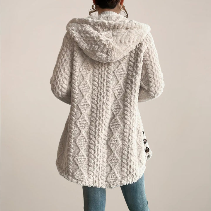 Women's Hooded Open-Front Plush Fleece Cardigan Coat