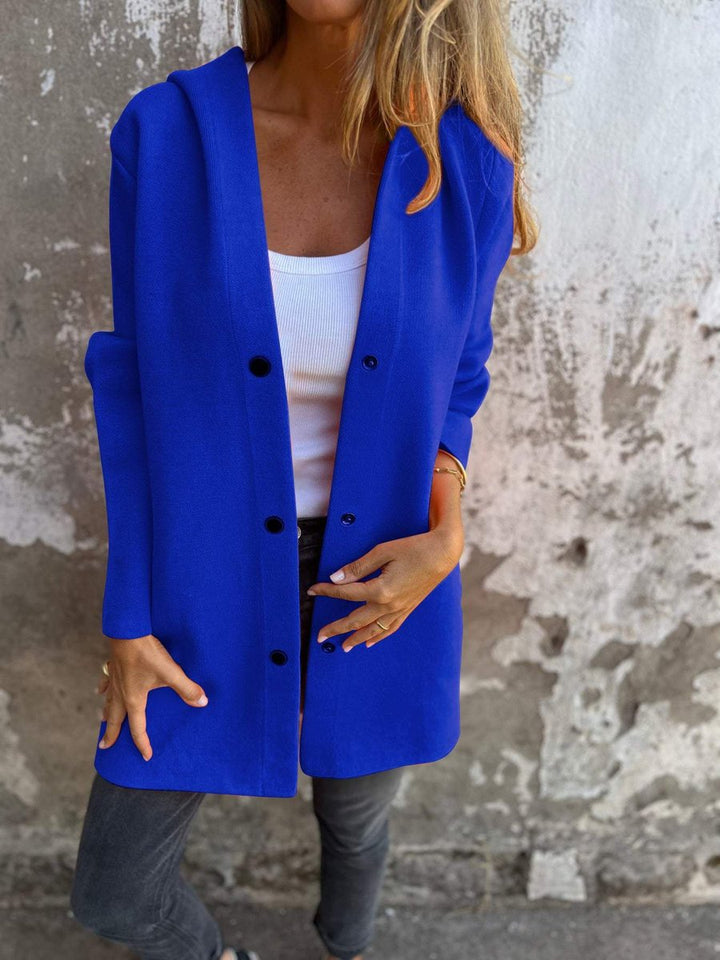 Women's Hooded Single-Breasted Knit Blazer