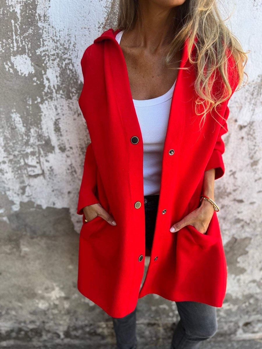 Women's Hooded Single-Breasted Knit Blazer