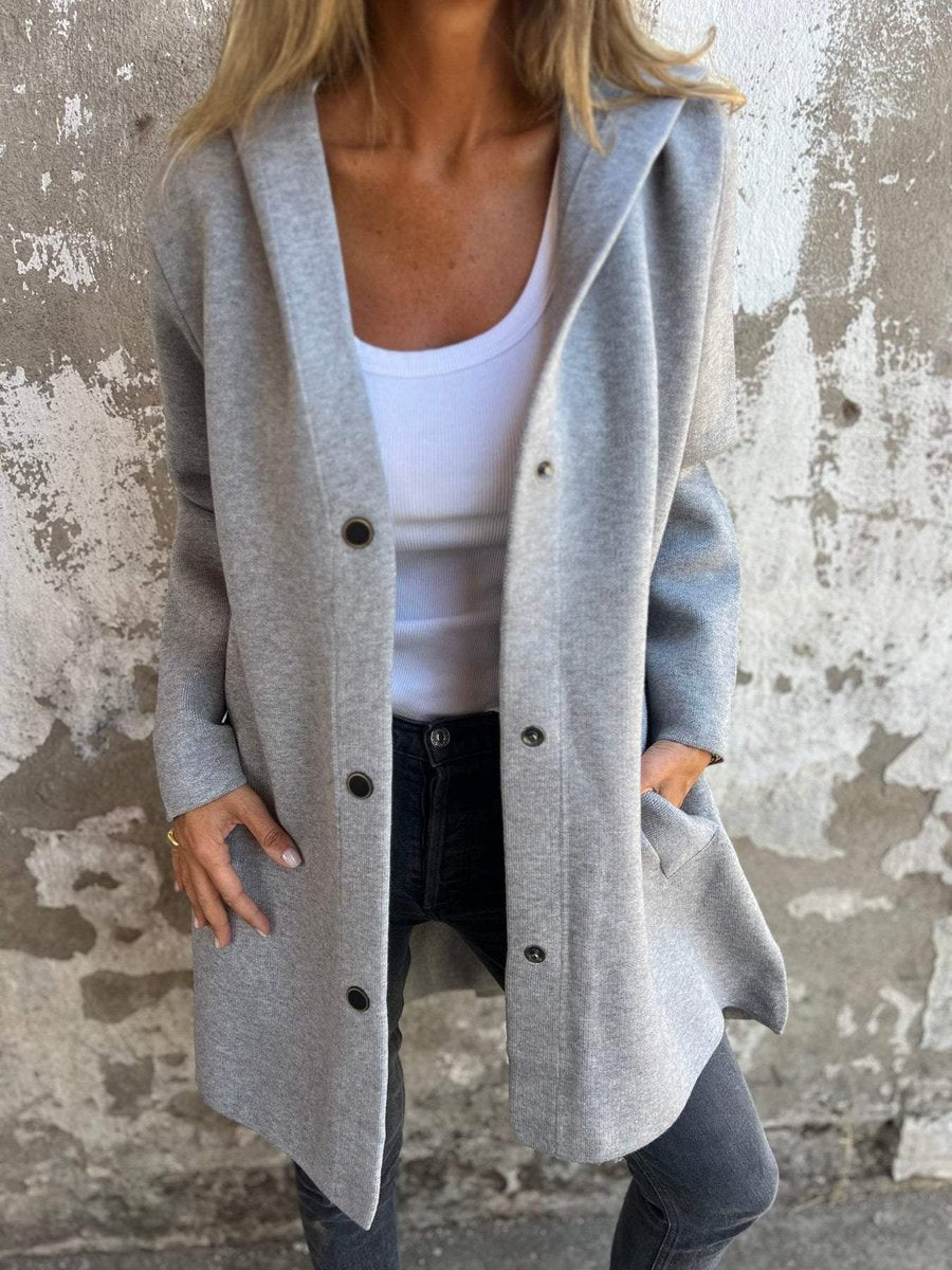 Women's Hooded Single-Breasted Knit Blazer