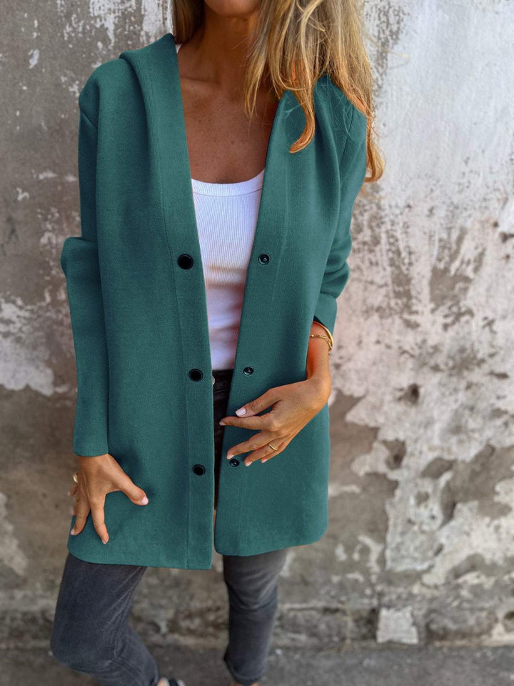 Women's Hooded Single-Breasted Knit Blazer