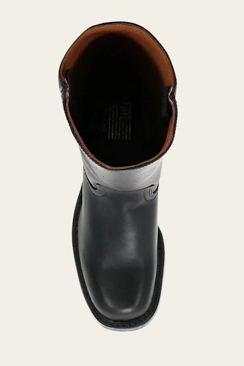 Women's Knee-High Side-Zip Block-Heel Leather Riding Boots