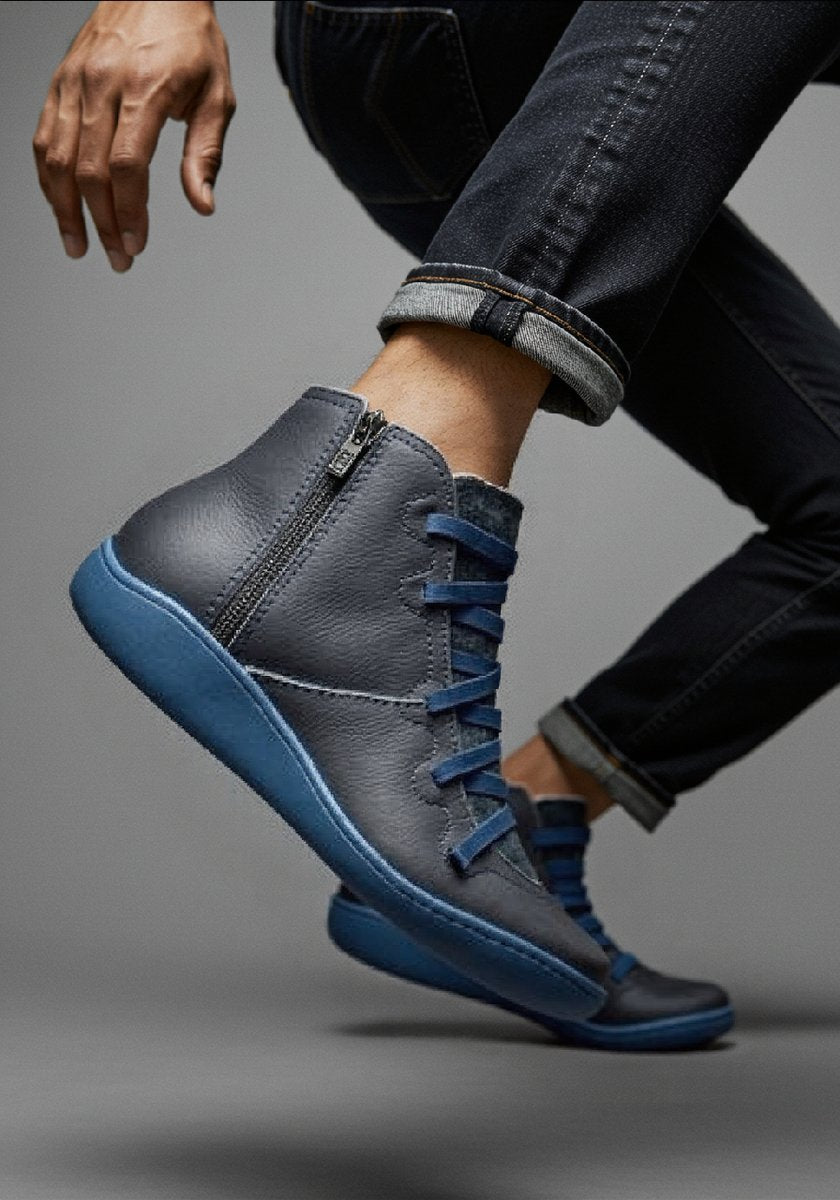 Women's Lace-Up Side-Zip Faux Leather High-Top Ankle Boots